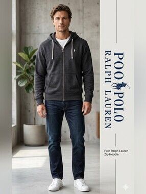 Polo by Ralph Lauren Charcoal Gray Zip Hoodie